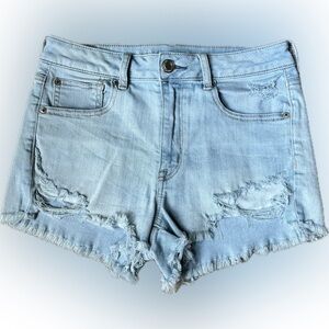 Size 8 American Eagle super stretch light wash denim shorts